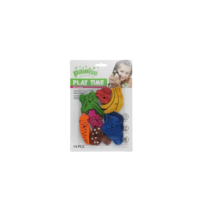 Pawise Small Pet Play Toy-fruit/veggie Mix 14pk 3 Pawise Small Pet Play Toy-fruit/veggie Mix 14pk