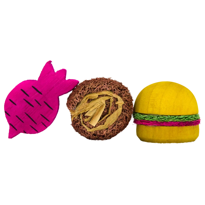 Pawise Wood'n Loofah Pretty Toys No.2 4 Pawise Wood'n Loofah Pretty Toys No.2 - Afbeelding 2