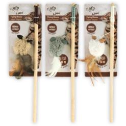 AFP Lambswool-Wand+Mouse With Feather Catnip