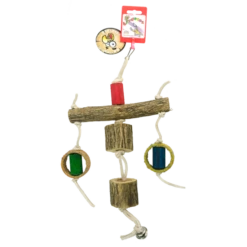 Birrdeeez Sekelbos T-Pillar Leather Parrot Toy