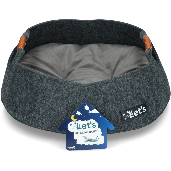 Let's Relaxing Basket Kat Antraciet 3 Let's Relaxing Basket Kat Antraciet