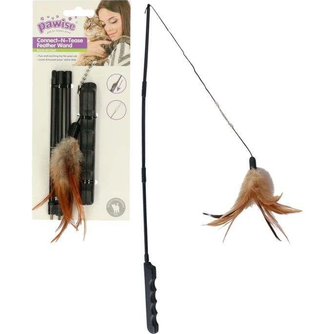 Pawise Connect-N-Tease Feather Wand 3 Pawise Connect-N-Tease Feather Wand